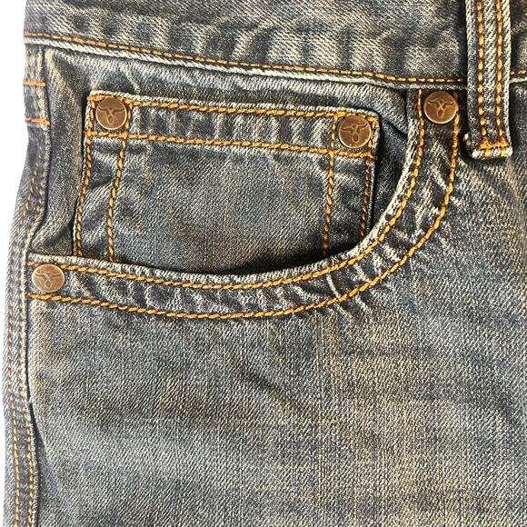Wrangler 20X Premium Denim Jeans Medium Wash Straight Leg Leather Patch 34x22 - Picture 9 of 10